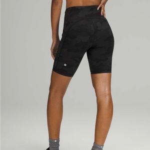 Lululemon black camo biker shorts